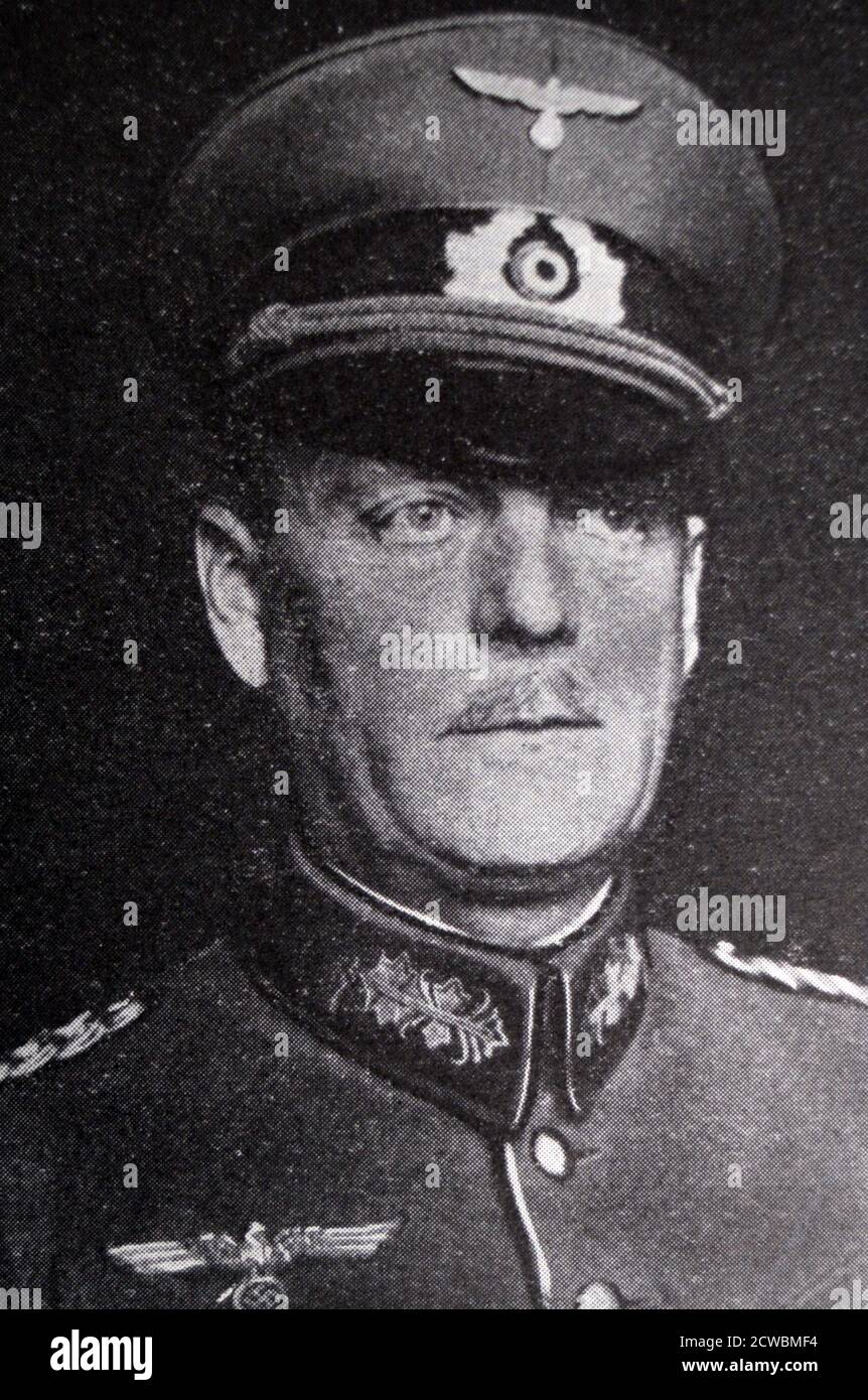 Schwarz-Weiß-Fotografie des deutschen Generals Wilhelm Keitel (1882-1946), Oberbefehlshaber der Streitkräfte während des Zweiten Weltkriegs. Stockfoto