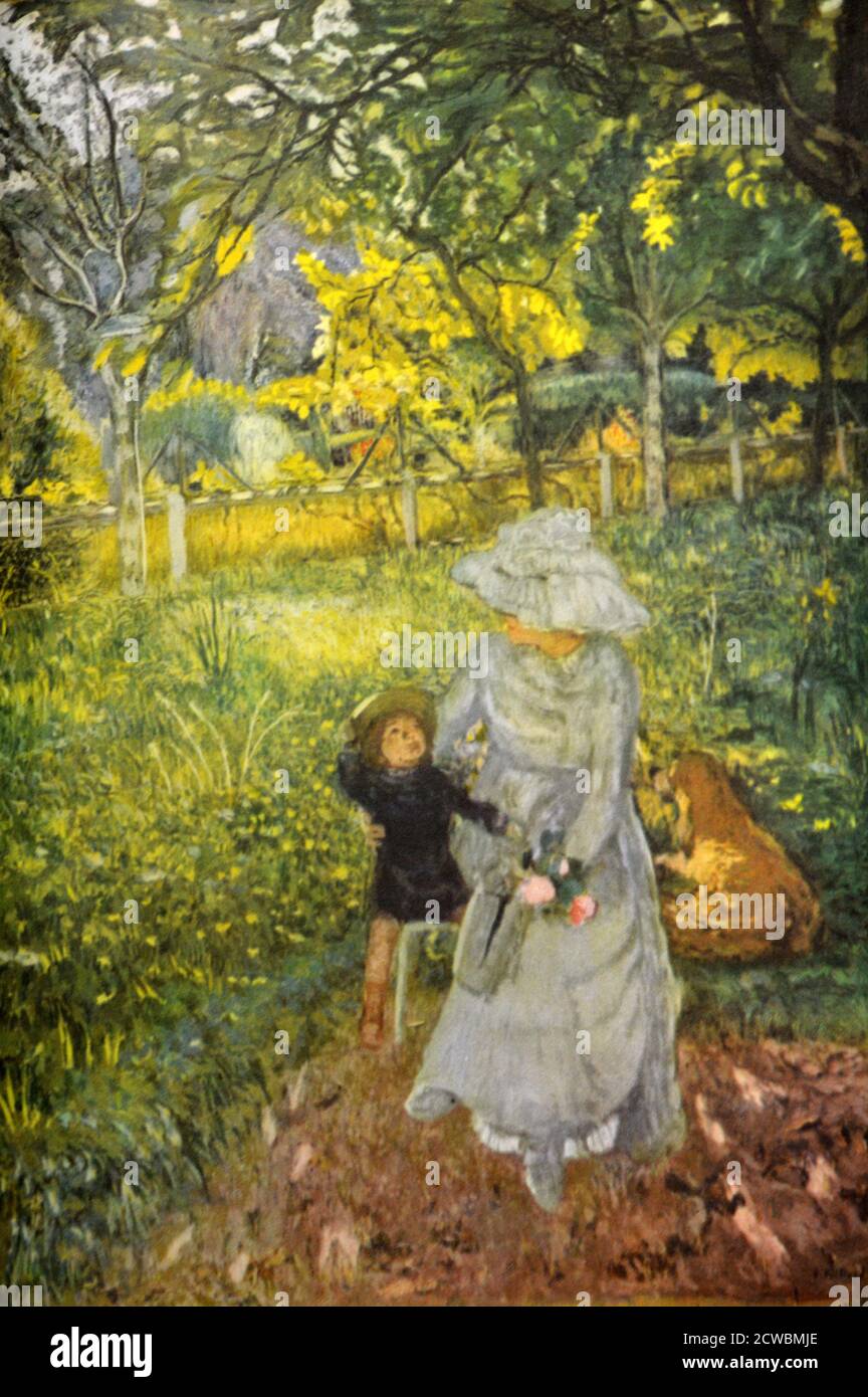 Farbige Reproduktion einer dekorativen Tafel, gemalt von Edouard Vuillard (1868-1940) Stockfoto