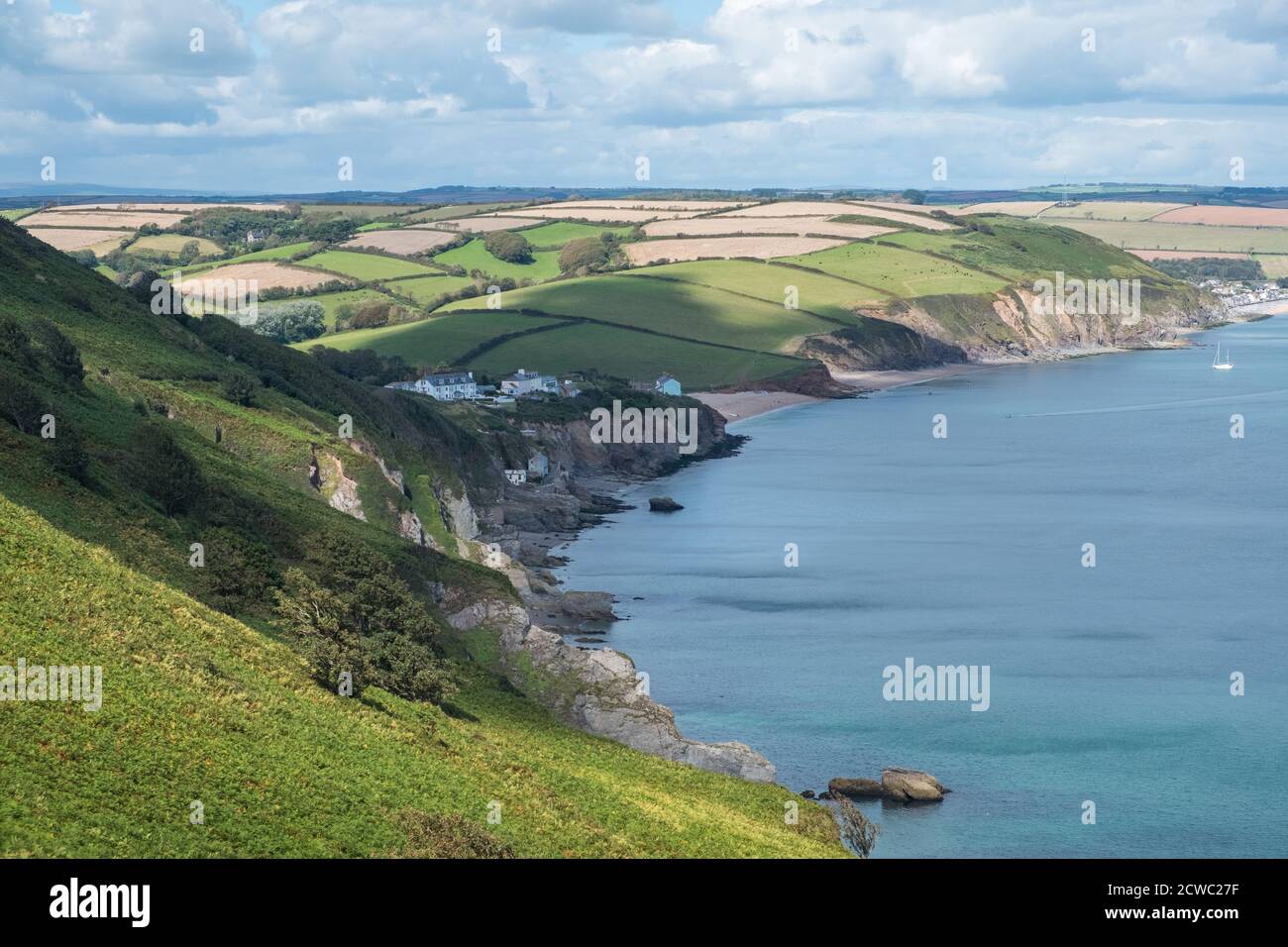Start Bay auf dem South West Coastal Path in der South Hams Gegend von Devon, Großbritannien Stockfoto