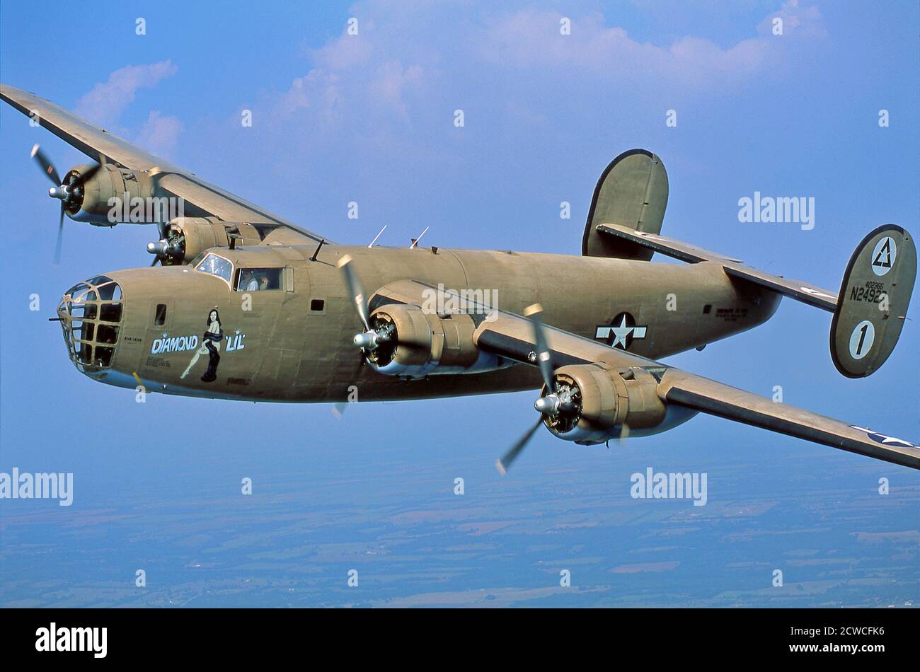 Konsolidierter schwerer Bomber B-24-LB-30 des Zweiten Weltkriegs Stockfoto