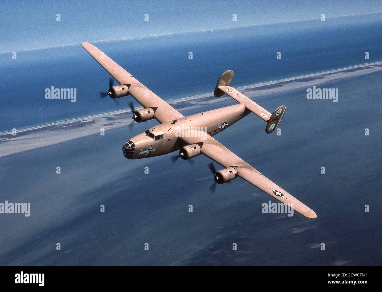 Konsolidierter schwerer Bomber B-24-LB-30 des Zweiten Weltkriegs Stockfoto