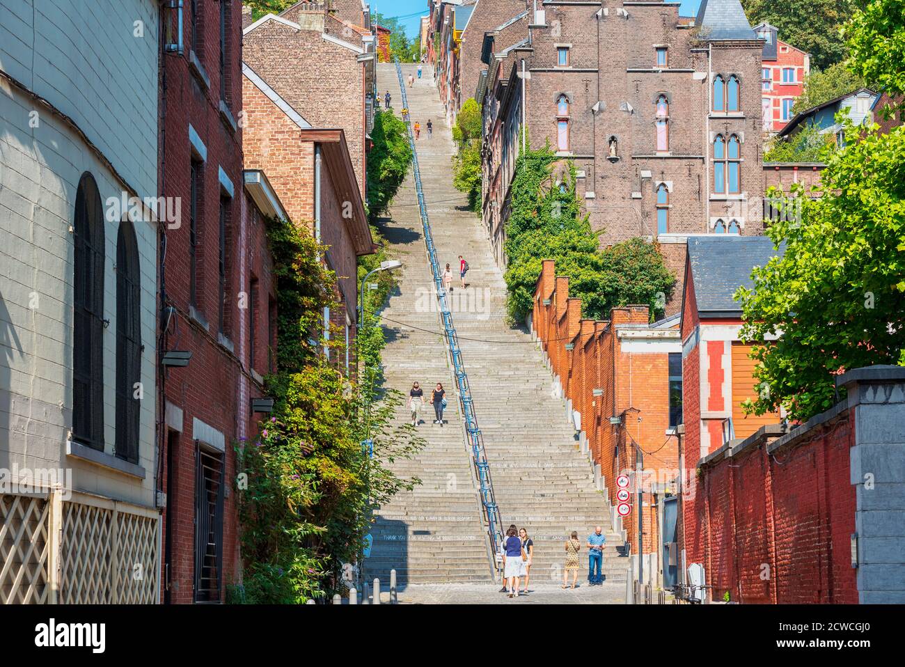 Montagne de Bueren Treppe in Liège, Belgien. Es hat 374 Stufen und wurde 1881 gebaut. Stockfoto