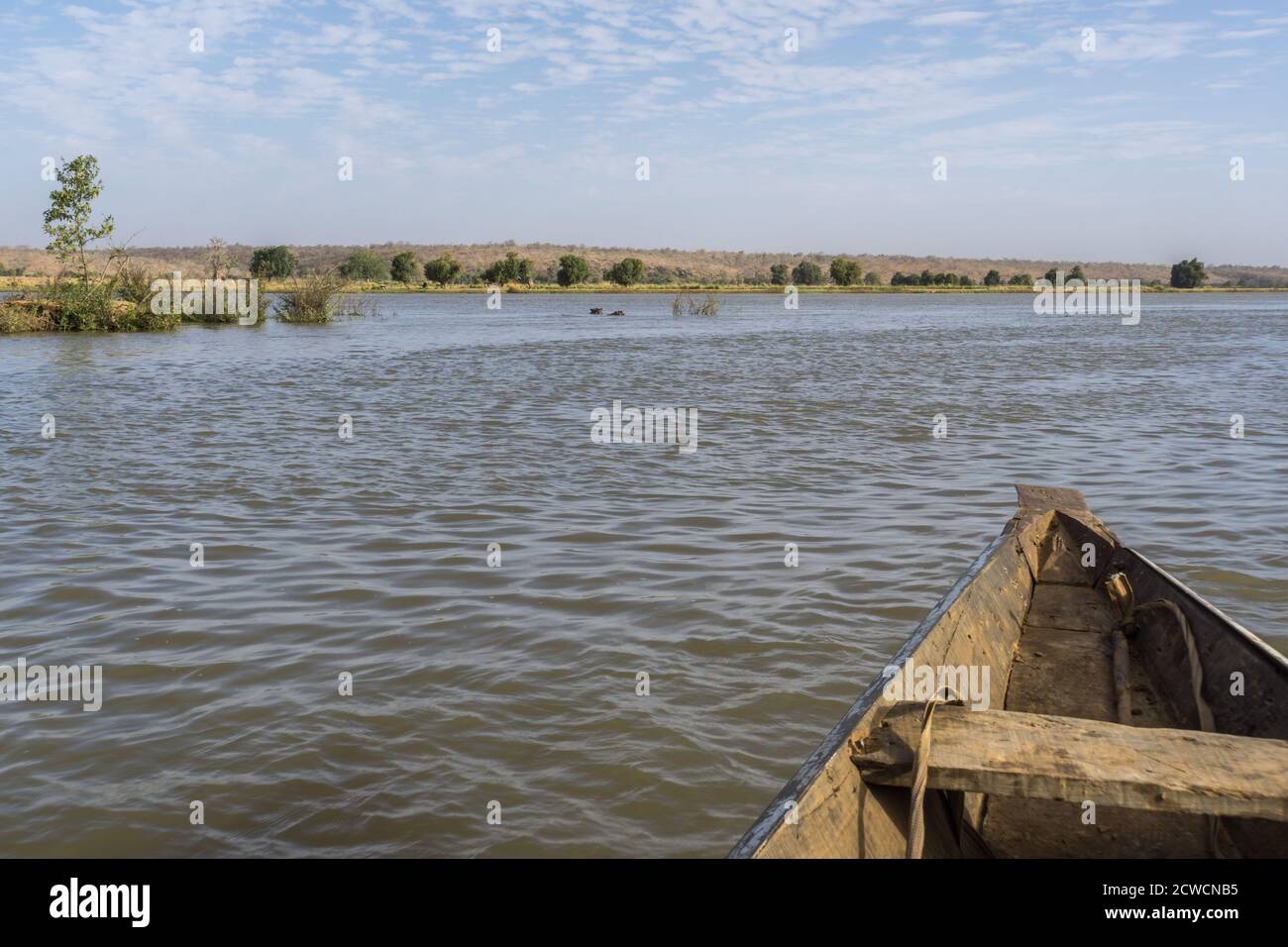 Fischerboot auf dem niger, Niger Stockfoto