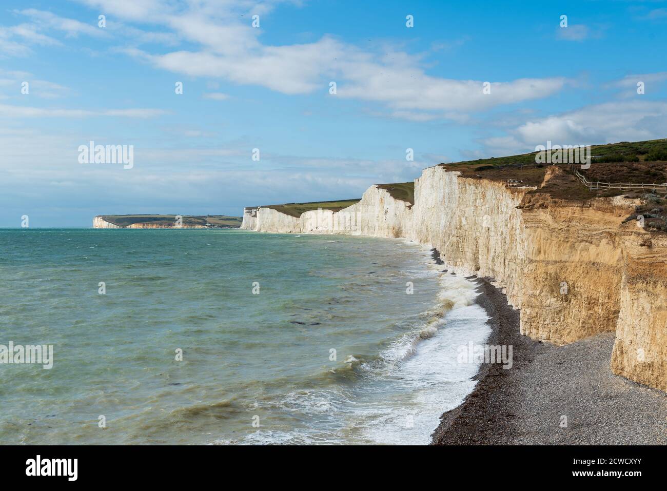 Weiße Kreidefelsen aus Birling Gap East Sussex England Stockfoto