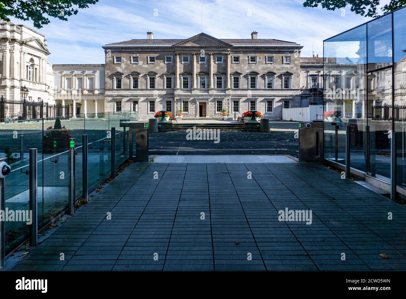 Leinster House, Kildare Street, Dublin, Sitz der Oireachtas, des irischen parlaments. Stockfoto