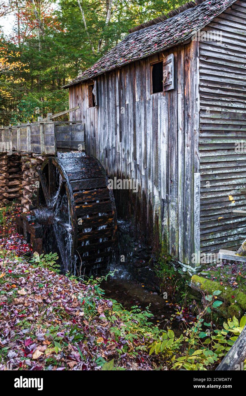 Historische Cable Mill in Cades Cove im Great Smoky Mountains National Park, Tennessee Stockfoto