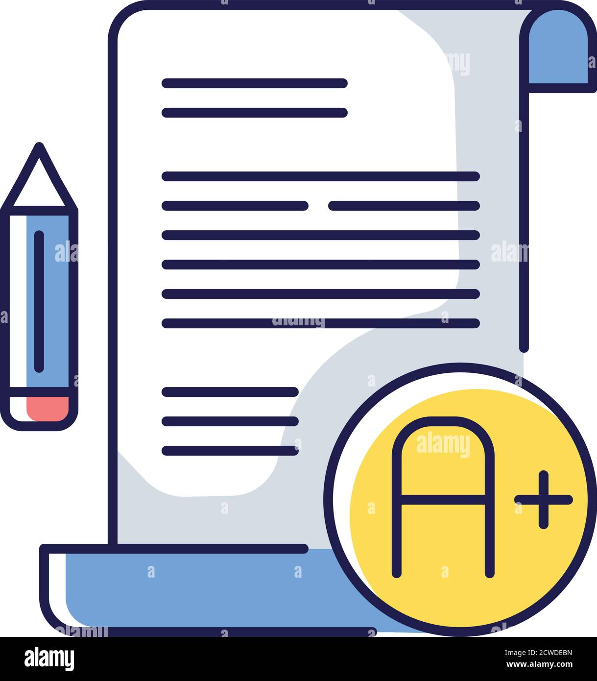 RGB-Farbsymbol für die Untersuchung von Essay Stock Vektor