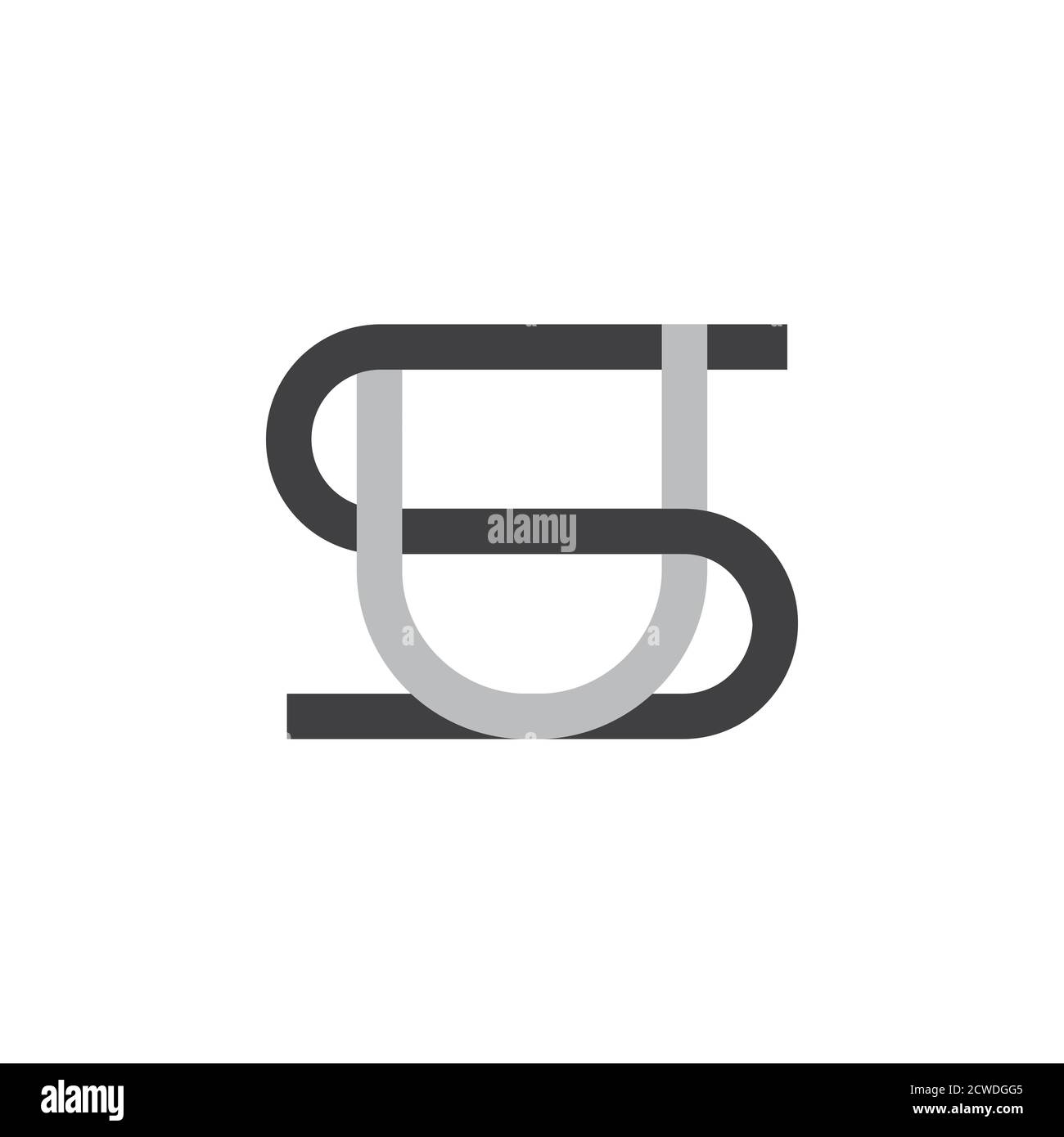 Buchstabe su verlinkte Linie flaches Logo Vektor Stock Vektor