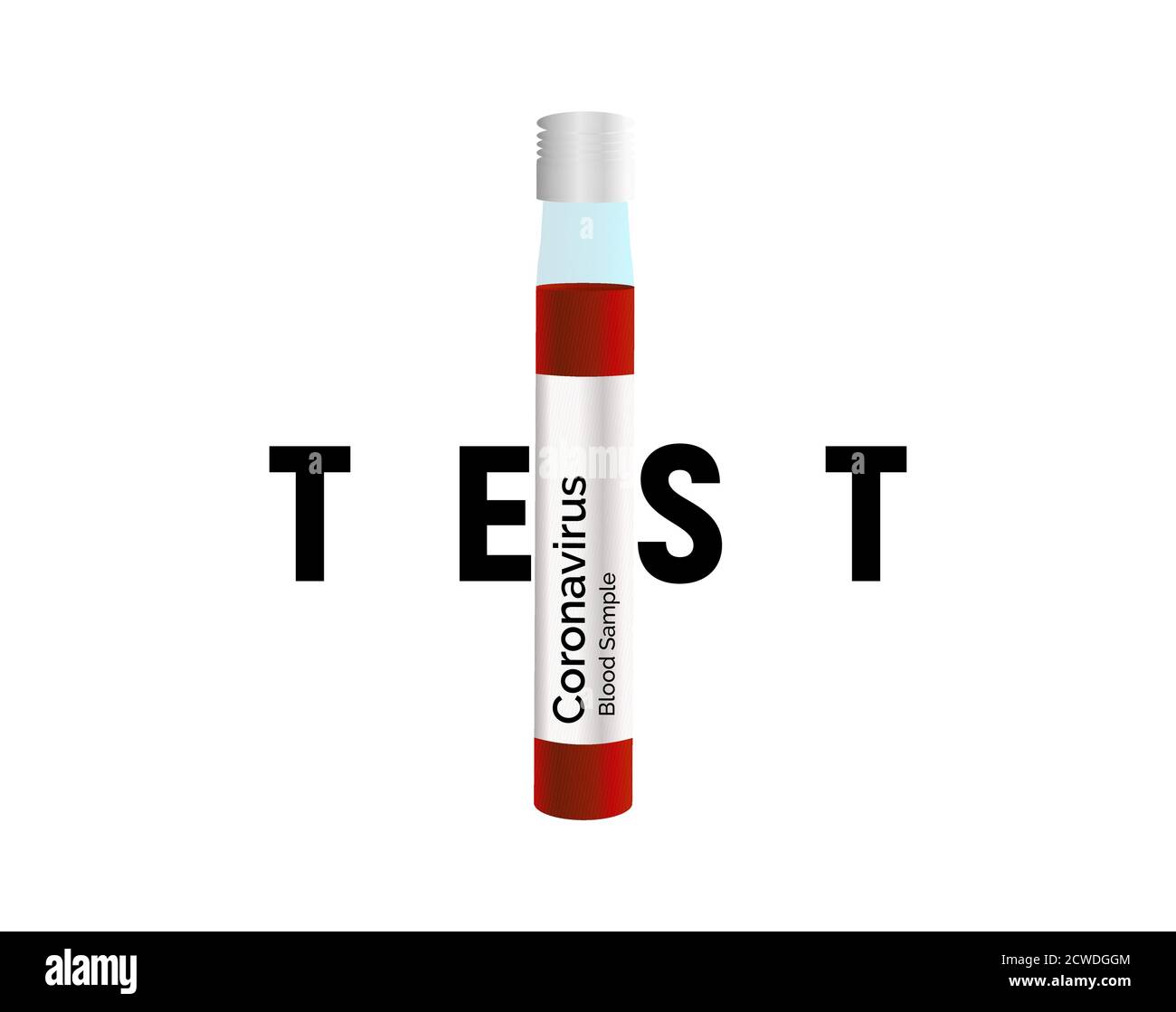 Patienten-Blutflasche für Coronavirus-Test und andere Viren, Laboranalyse Symbol, covid19 Blutprobe Symbol, Banner, isolierte Vektor Stock Vektor