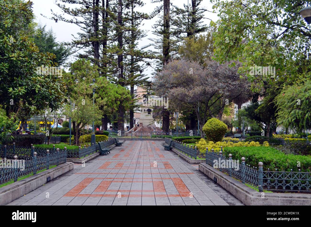 Cuenca, Ecuador - Parque Calderón Stockfoto