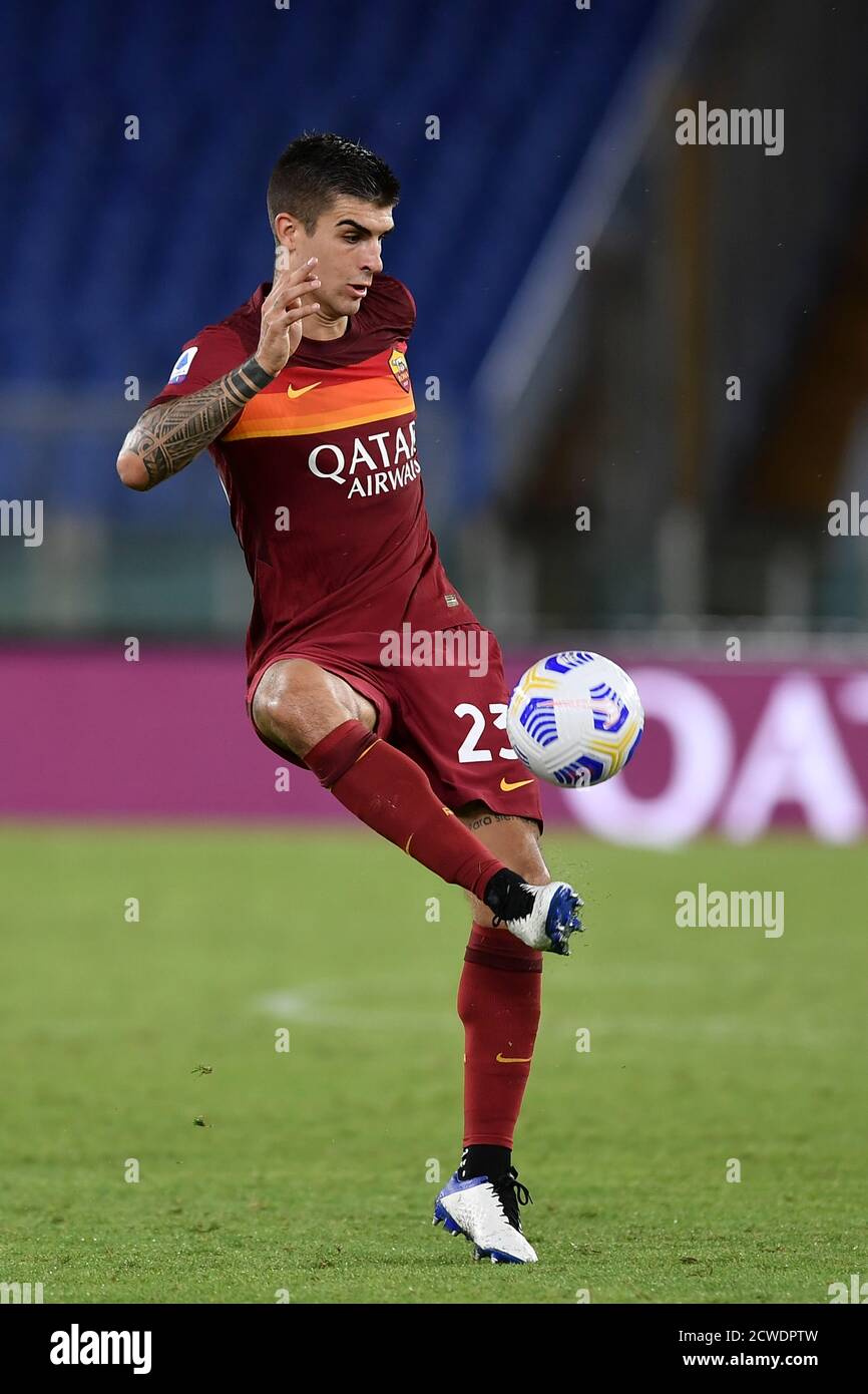 Gianluca Mancini (Roma) während des italienischen Serie A' Match zwischen Roma 2-2 Juventus im Olimpic Stadium am 27. September 2020 in Roma, Italien. Foto von Maurizio Borsari/AFLO Stockfoto