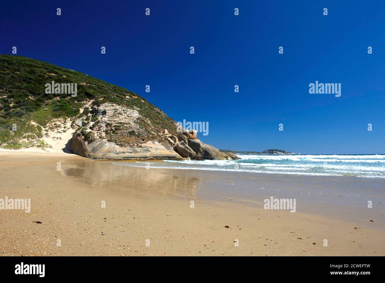 Tongue Point auf Wilsons Promontory mit einem leeren Strand, im Wilsons Promontory National Park, Victoria, Australien. Stockfoto