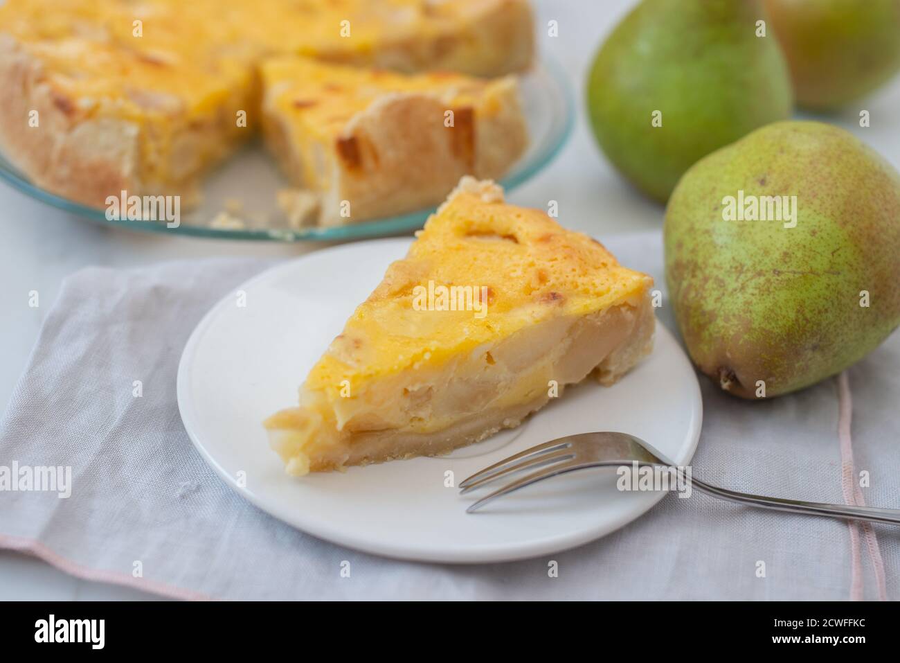 Süße hausgemachte Vanillebirne Pie Stockfoto