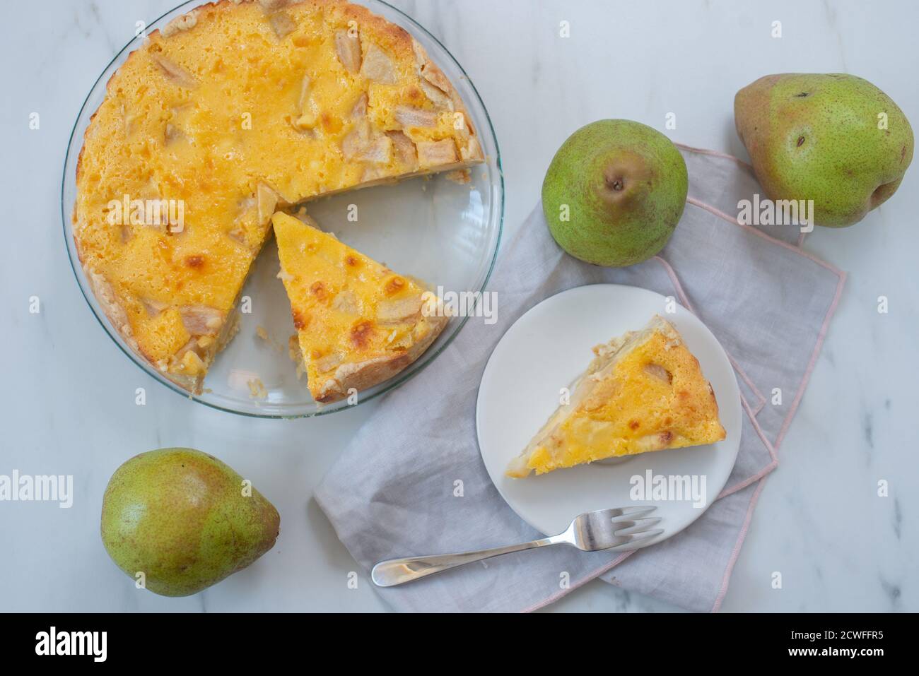 Süße hausgemachte Vanillebirne Pie Stockfoto