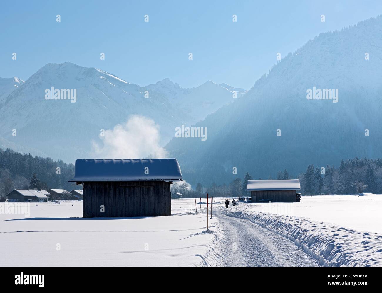 Oberstdorf, Wanderweg Stockfoto