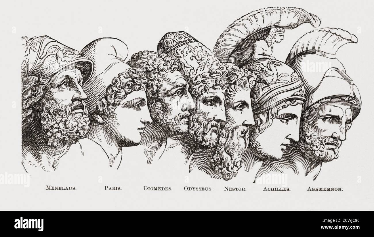 Die Helden von Troja. Nach einem Werk eines unbekannten Künstlers in EINER Bildgeschichte der Großen Nationen der Welt, erschienen um 1882 Stockfoto