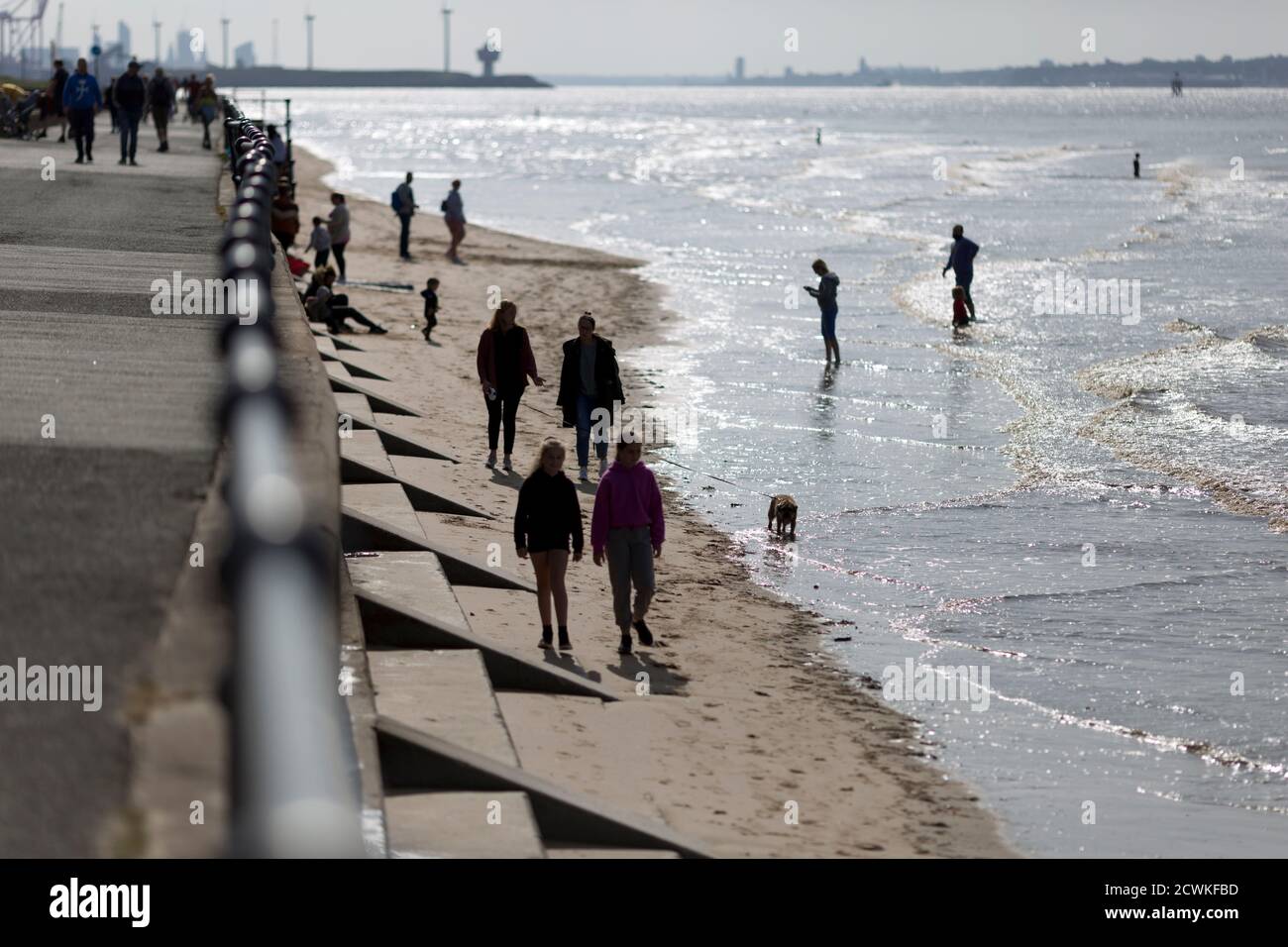 Crosby Beach , Teil der Küste von Merseyside nördlich von Liverpool im Metropolitan Borough of Sefton, England. Stockfoto