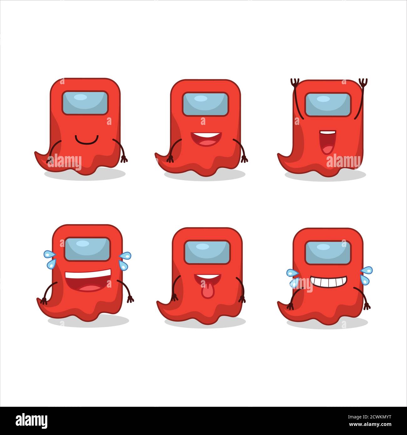 Cartoon Charakter des Geistes unter uns rot mit Lächeln Ausdruck Stock Vektor