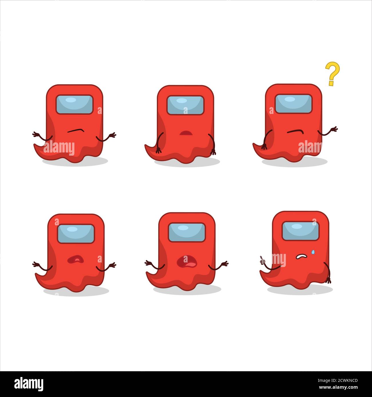 Cartoon Charakter des Geistes unter uns rot mit welchem Ausdruck Stock Vektor