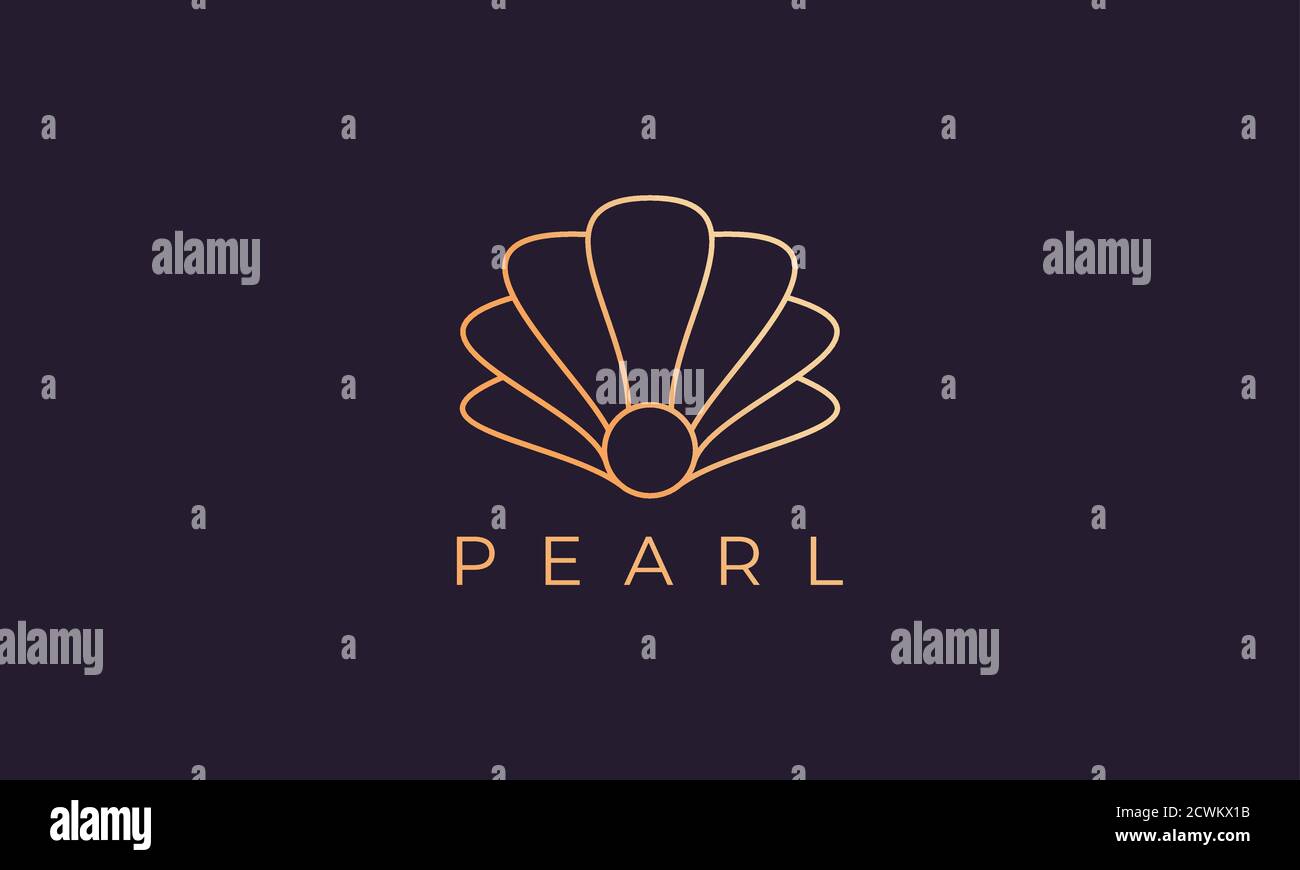 Luxuriöse und elegante goldene Perlmutt-Logo-Vorlage Stock Vektor