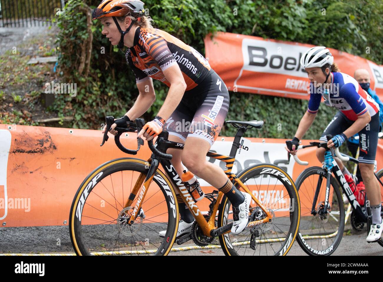 Huy, Belgien. September 2020. HUY, 30-09-2020, cycling, Flche Wallonne, Waalse pijl, Amy Pieters leid een kopgroep Credit: Pro Shots/Alamy Live News Stockfoto
