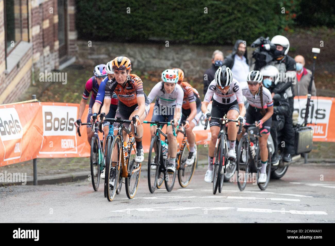 Huy, Belgien. September 2020. HUY, 30-09-2020, cycling, Flche Wallonne, Waalse pijl, Amy Pieters leid een kopgroep Credit: Pro Shots/Alamy Live News Stockfoto