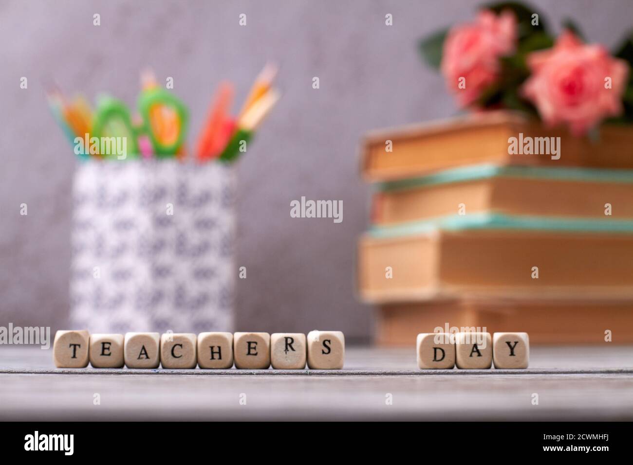 Konzept für den Tag des Lehrers. Stockfoto