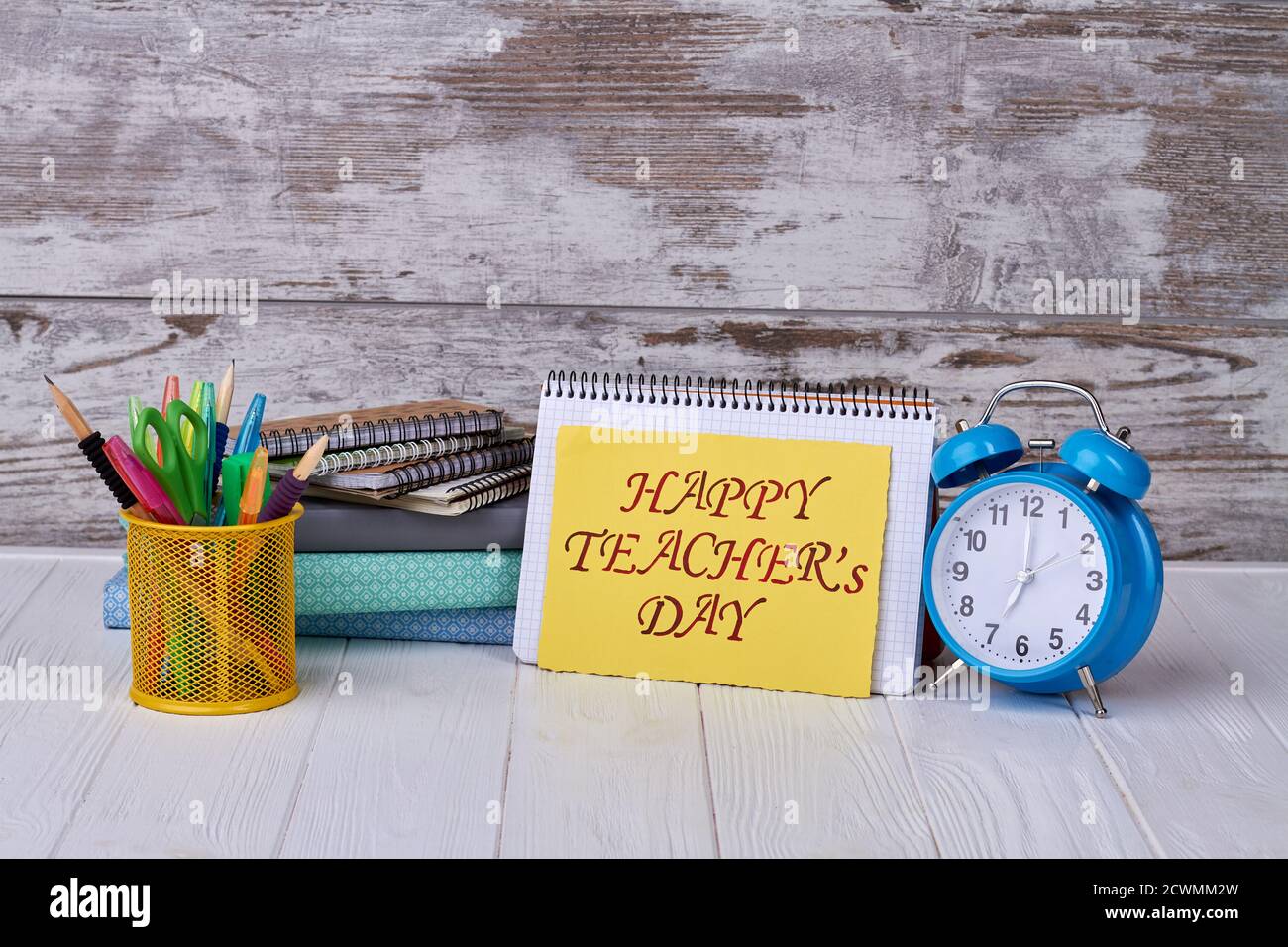 Happy Teacher's Day Konzept. Stockfoto