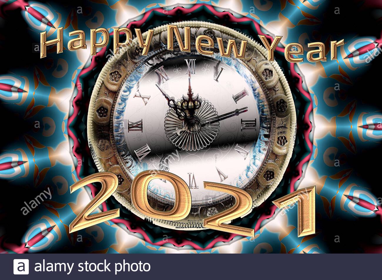 Frohes neues Jahr 2021, Tapete, voller Farben, Hintergrund mit schönen