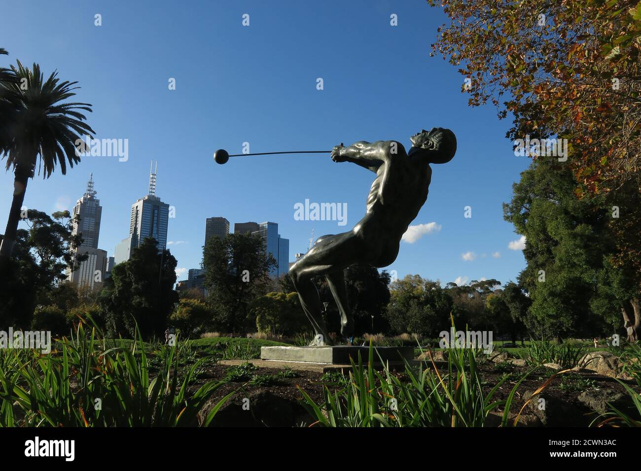 Die Pathfinder Skulptur in Melbourne Australien. Stockfoto
