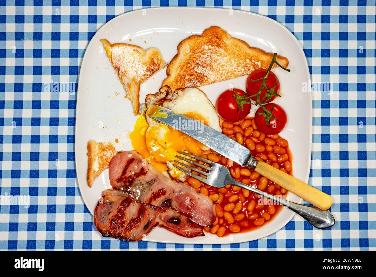 Nicht gefressenes warmes Frühstück Stockfoto
