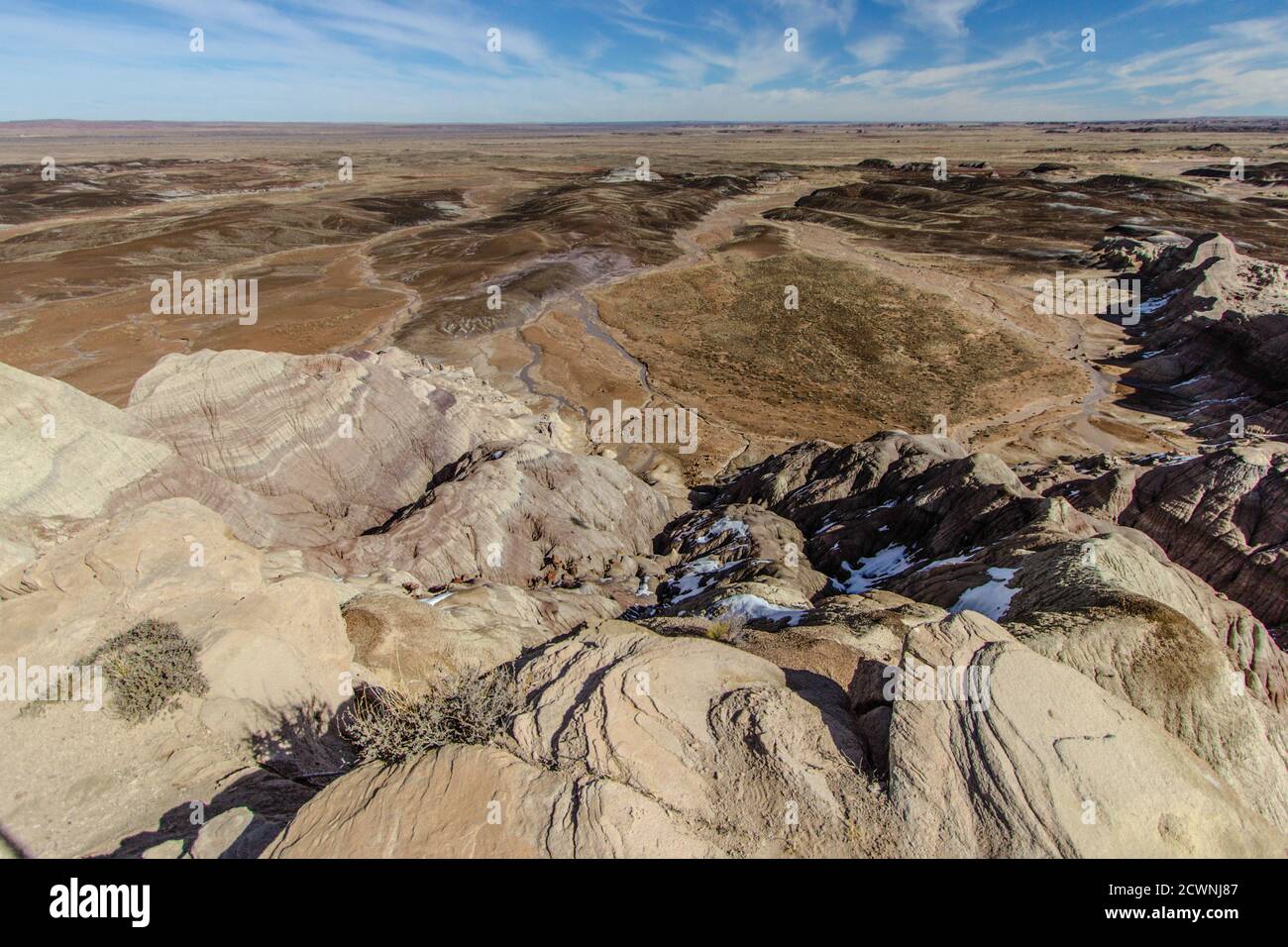 Weite Wüstenlandschaft. Karge Wüste des amerikanischen Südwestens in Arizona. Stockfoto