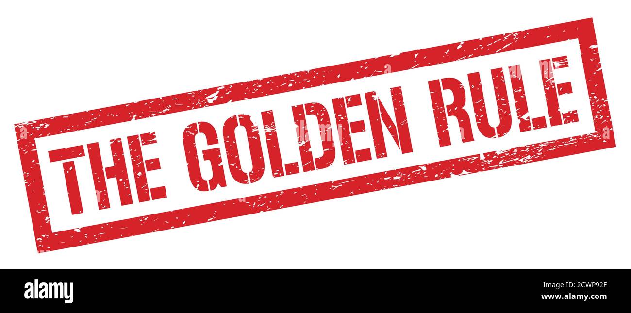 DIE GOLDENE REGEL rot grungy Rechteck Stempel Zeichen. Stockfoto