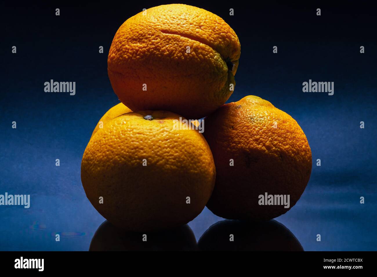 Ein Porträt von orangen Früchten Stockfoto