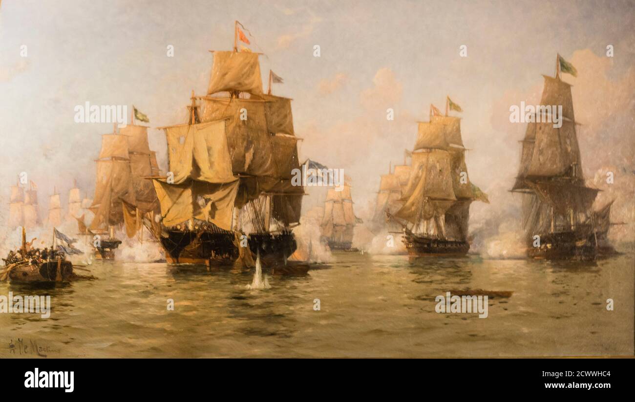 Eduardo de Martino, Combat Naval del 30 de jujio de 1826, 1888, óleo sobre tela, Museo Nacional de Bellas Artes (MNBA) ,Buenos Aires, republica Argen Stockfoto