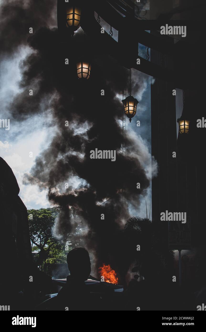 Feuer zerstört Kuala Lumpur Stockfoto