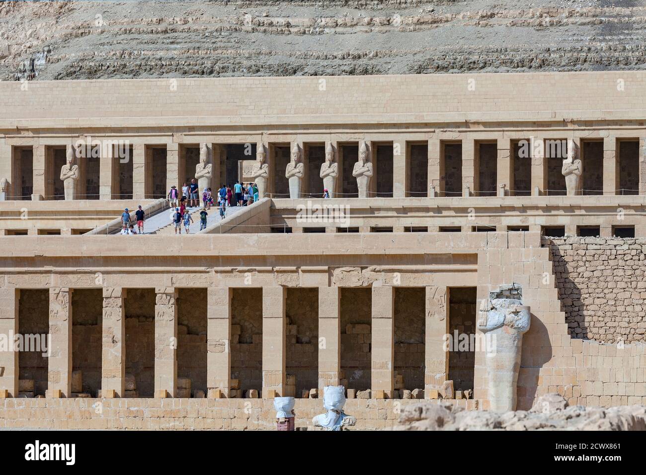 Hatschepsut-Tempel, Deir al-Bahri, Tal der Könige, Luxor, Ägypten Stockfoto