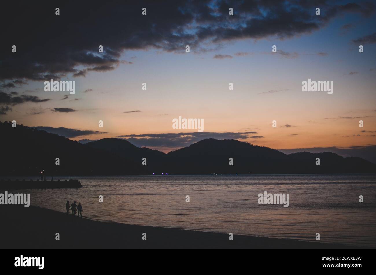 Sonnenuntergang über der Penang Insel Stockfoto