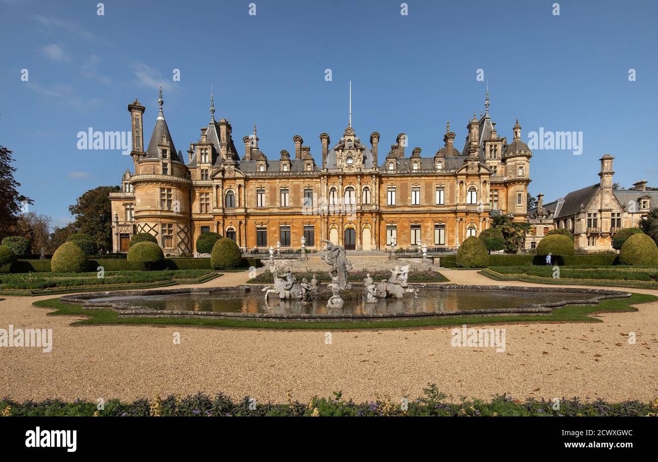 Waddesden Manor, Herrenhaus in Aylesbury, Buckinghamshire, Großbritannien Stockfoto