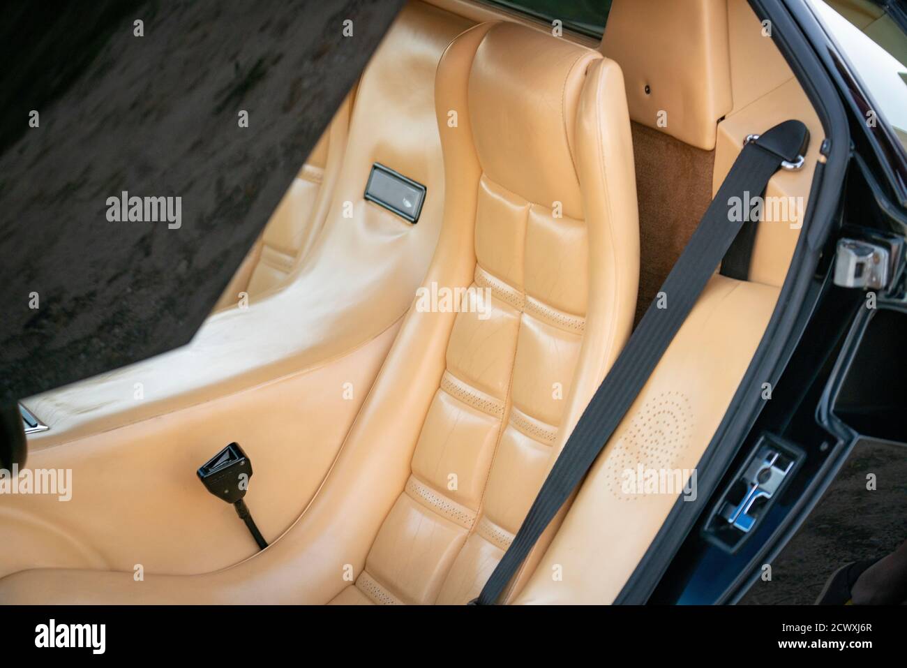 Innenansicht eines 1985 Lamborghini Countach 5000QV. Stockfoto