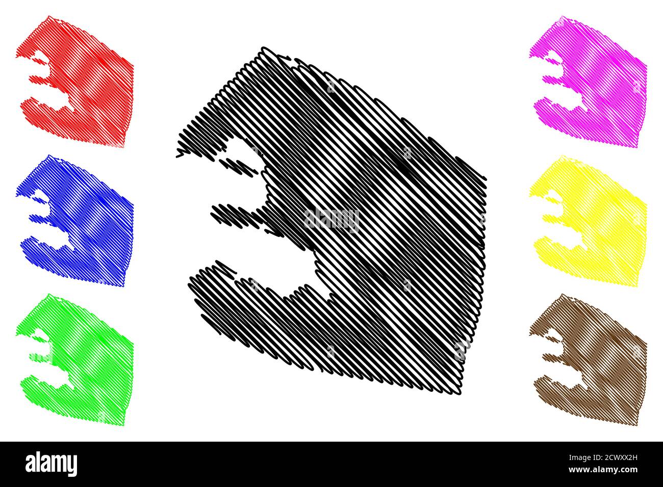 St. Johns City (Antigua und Barbuda, Antigua Insel) Karte Vektor Illustration, Skizze Stadt St. John's Karte Stock Vektor