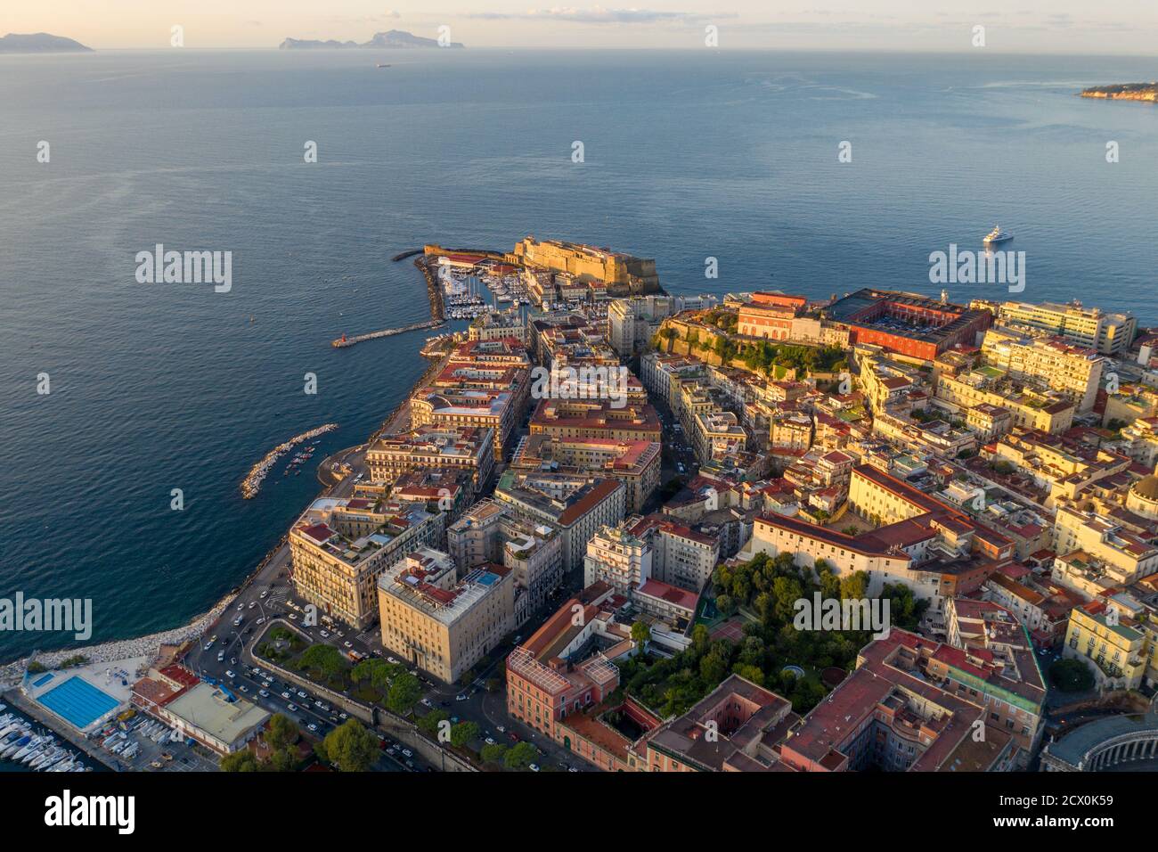 Neapel, Panorama sul monte echia e Capri Stockfoto