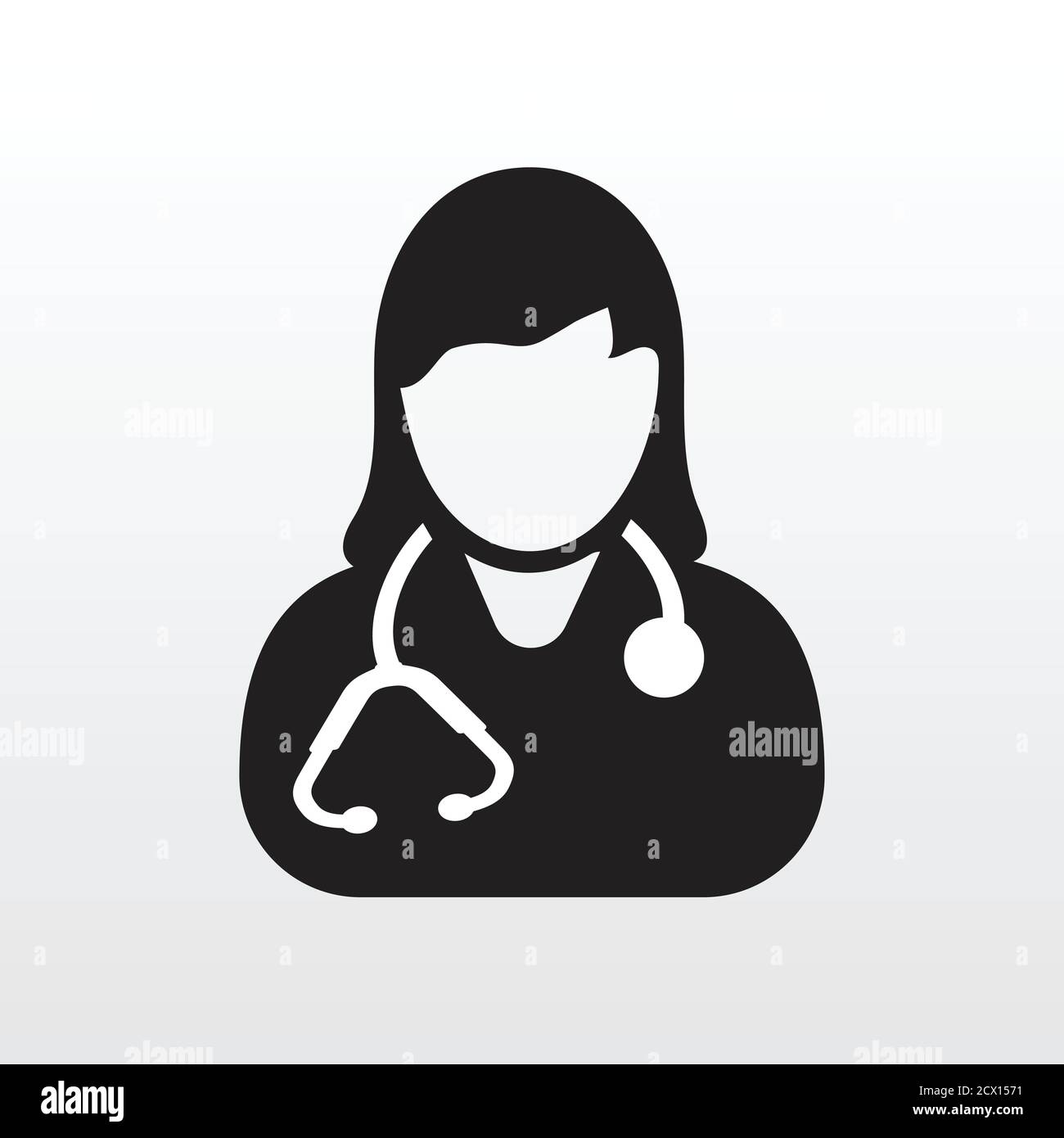 Symbol für Ärztin. Frauen Arzt Vektorgrafik Stock Vektor