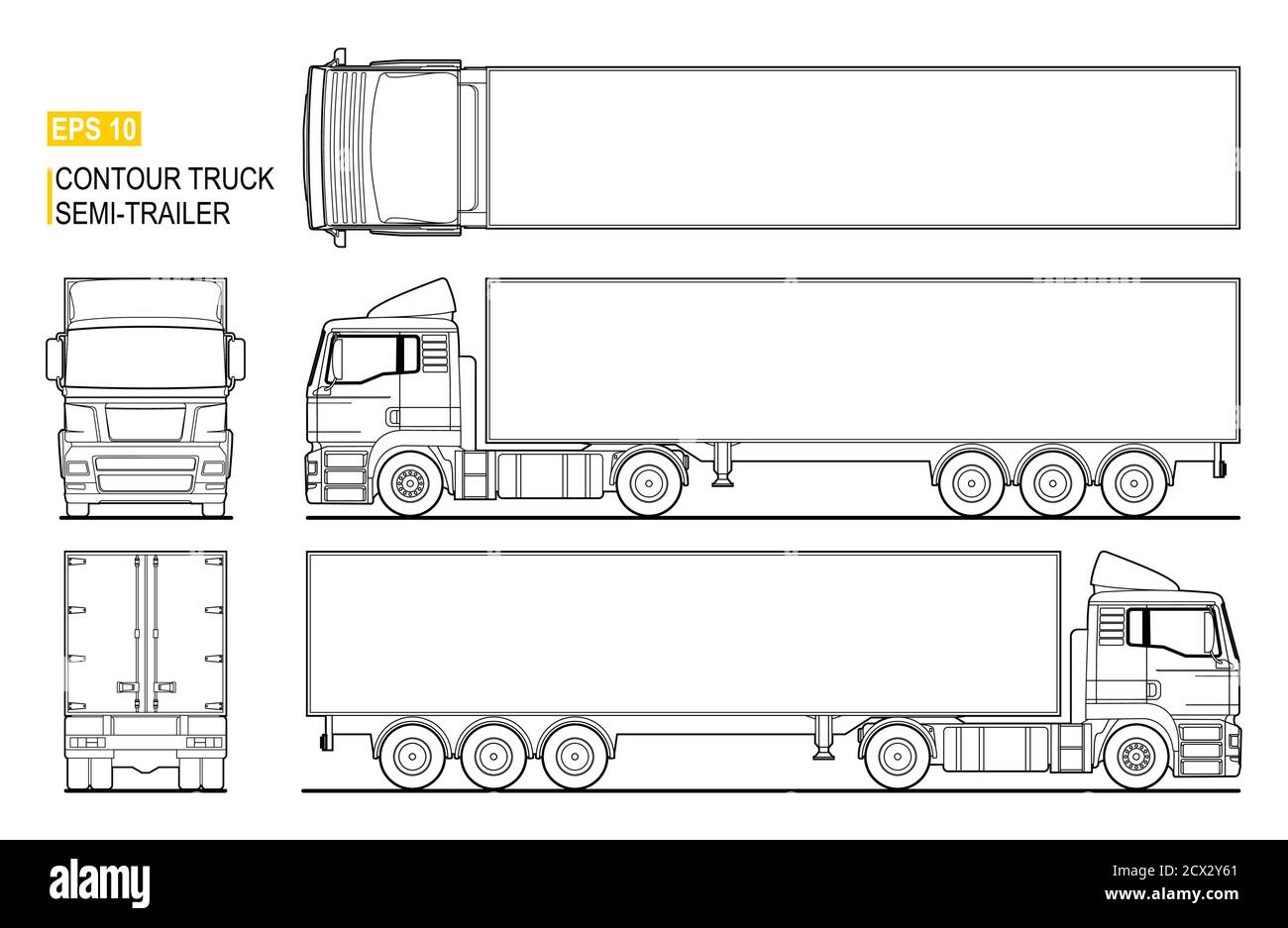 Truck Container On Side Vector View Stockfotos Und Bilder Kaufen Alamy