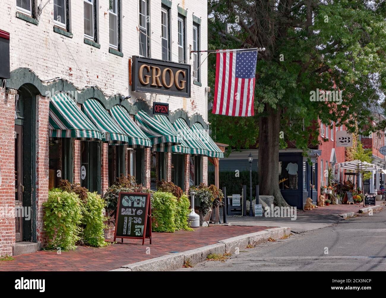 Das Grog Restaurant in Newburyport, Massachusetts. Eine Institution seit 1970. Stockfoto