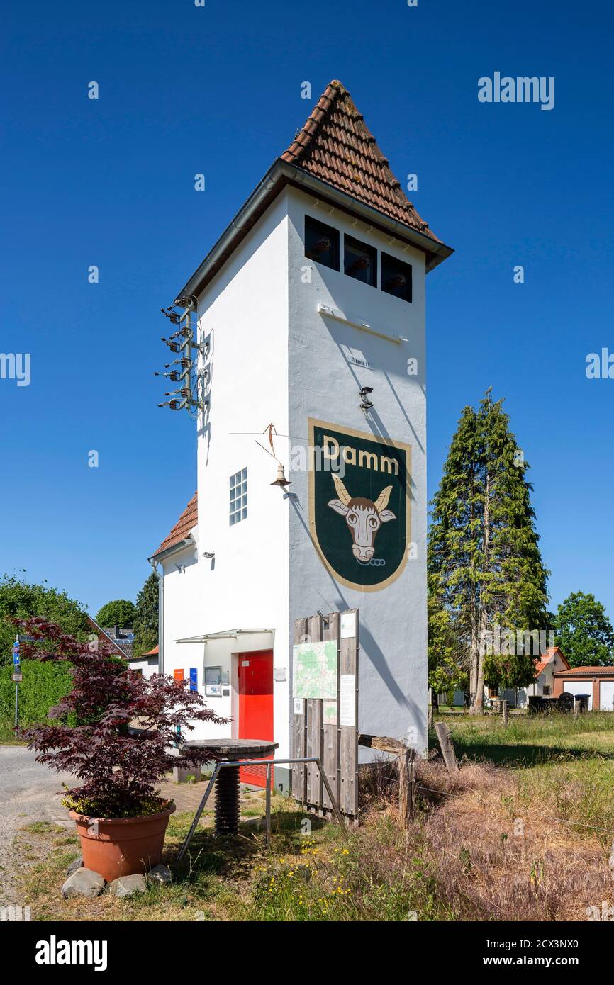 Schermbeck, Schermbeck-Damm, Niederrhein, Münsterland, Ruhrgebiet, Naturpark hohe Mark Westmuensterland, Rheinland, Nordrhein-Westfalen, NRW, Strommu Stockfoto