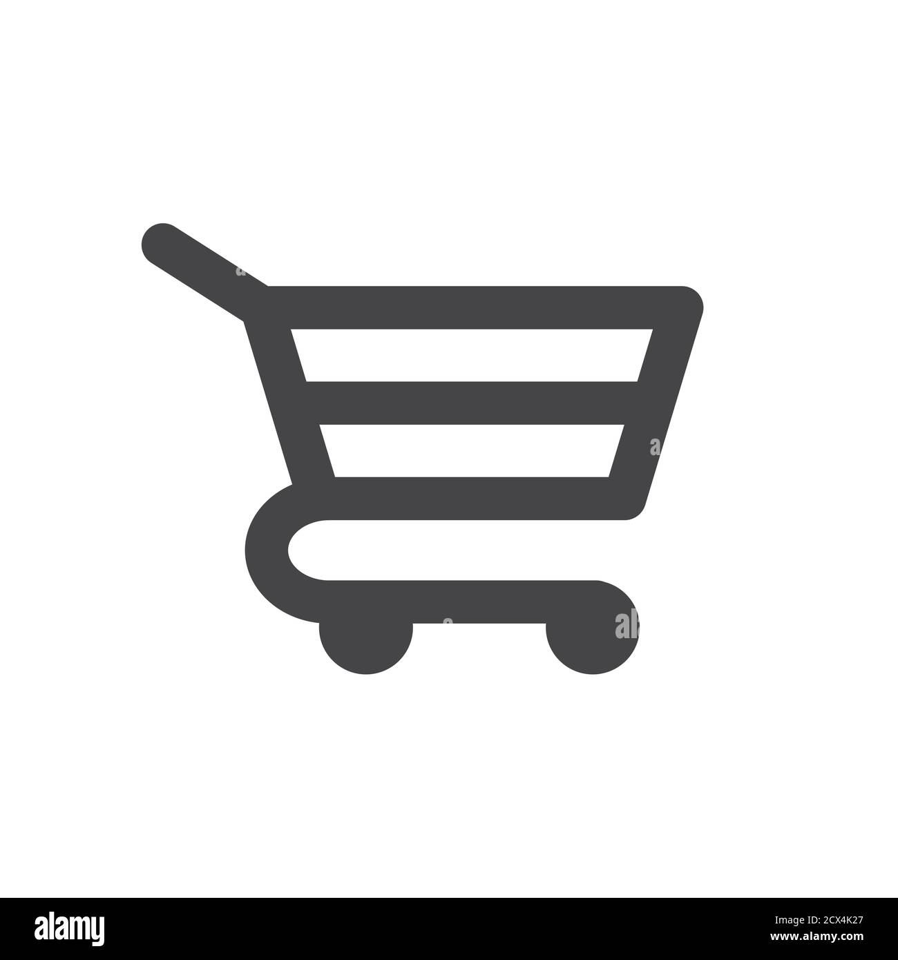 Warenkorb schwarz Vektor-Symbol. Trolley Warenkorb Web-Symbol, Online-Shop Glyph Symbol. Stock Vektor