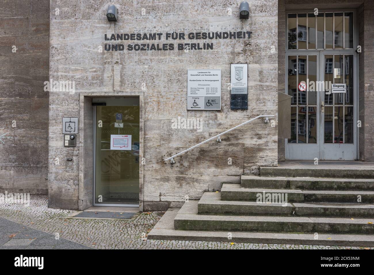 Eintritt in das Landesamt für Gesundheit und Soziales Berlin Stockfoto