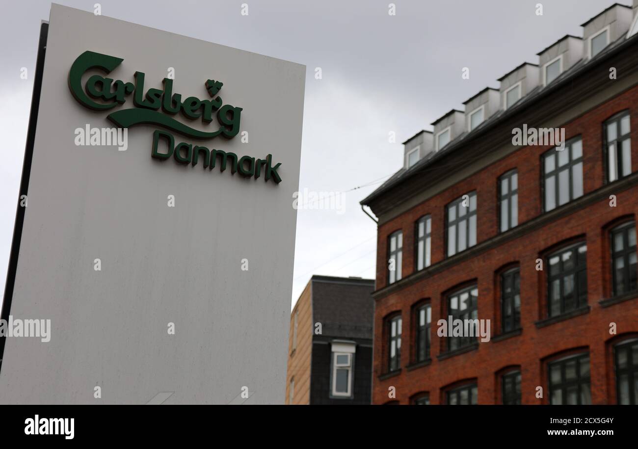 Carlsberg Schild in Kopenhagen Stockfoto