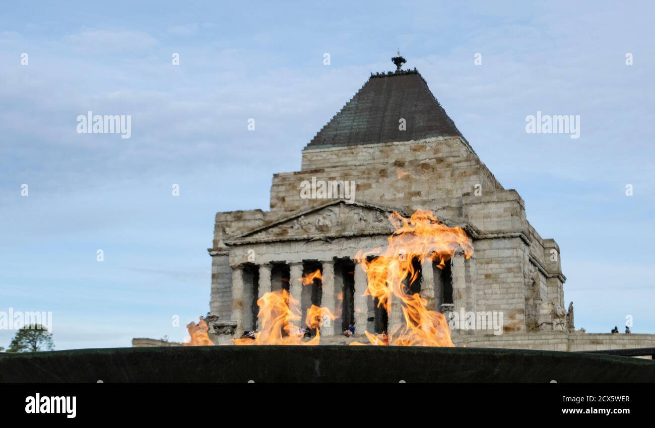 Melbourne Australien: Historische Architektur Schrein der Erinnerung. Stockfoto